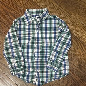 Janie and Jack Kids Plaid Button-Down Shirt - Blue, Green, White